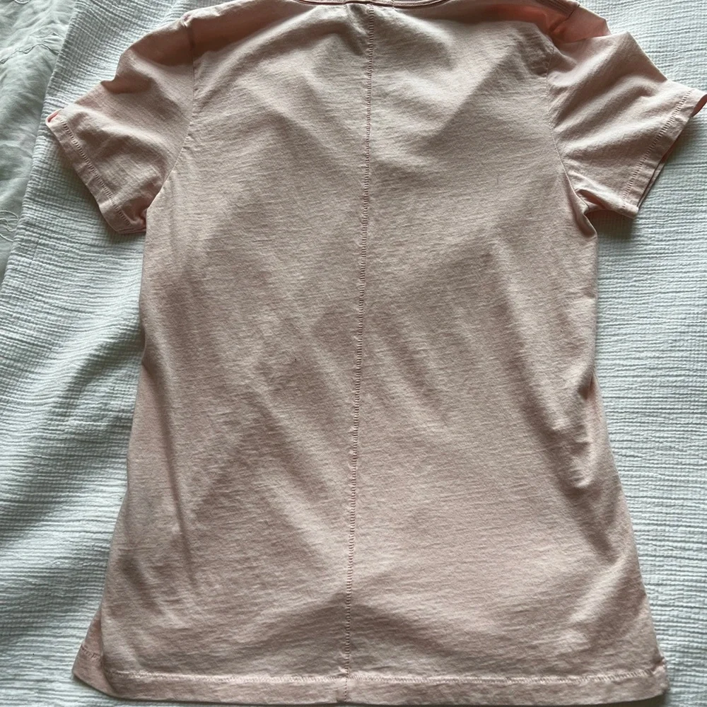 rag & bone Light Pink V-Neck Short Sleeve Top
